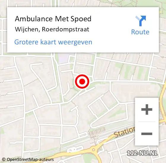 Locatie op kaart van de 112 melding: Ambulance Met Spoed Naar Wijchen, Roerdompstraat op 22 september 2022 09:24