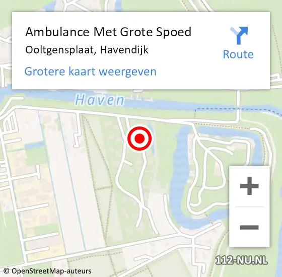 Locatie op kaart van de 112 melding: Ambulance Met Grote Spoed Naar Ooltgensplaat, Havendijk op 22 september 2022 11:14