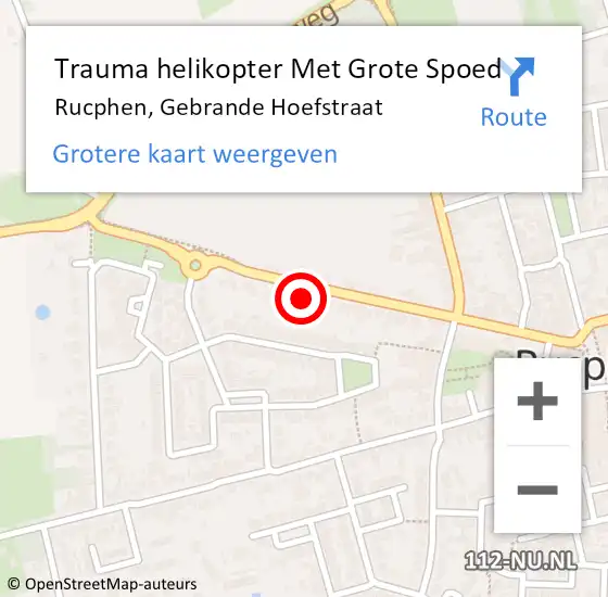 Locatie op kaart van de 112 melding: Trauma helikopter Met Grote Spoed Naar Rucphen, Gebrande Hoefstraat op 22 september 2022 11:59
