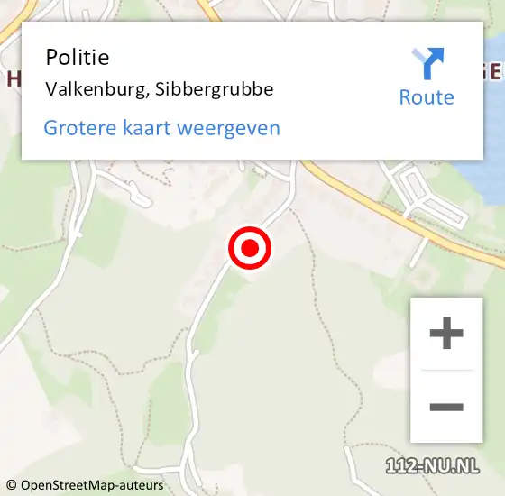 Locatie op kaart van de 112 melding: Politie Valkenburg, Sibbergrubbe op 22 september 2022 14:49