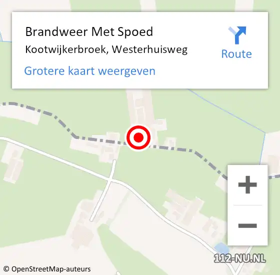 Locatie op kaart van de 112 melding: Brandweer Met Spoed Naar Kootwijkerbroek, Westerhuisweg op 22 september 2022 15:02