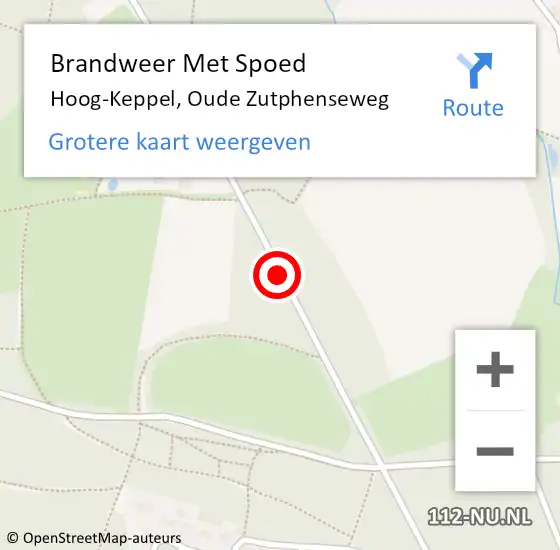 Locatie op kaart van de 112 melding: Brandweer Met Spoed Naar Hoog-Keppel, Oude Zutphenseweg op 30 juli 2014 07:34