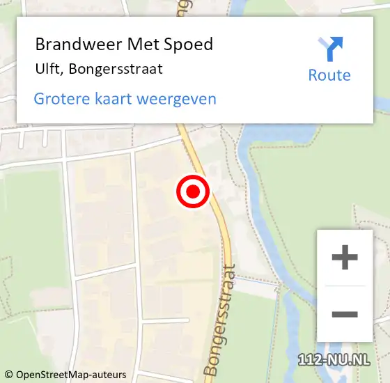 Locatie op kaart van de 112 melding: Brandweer Met Spoed Naar Ulft, Bongersstraat op 22 september 2022 17:43