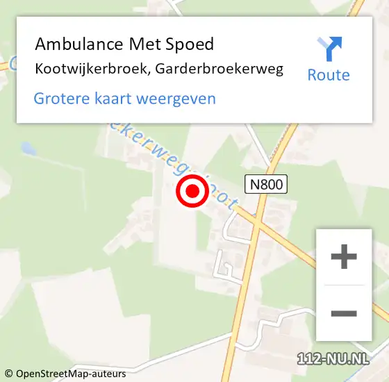 Locatie op kaart van de 112 melding: Ambulance Met Spoed Naar Kootwijkerbroek, Garderbroekerweg op 22 september 2022 19:24