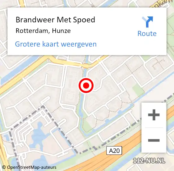 Locatie op kaart van de 112 melding: Brandweer Met Spoed Naar Rotterdam, Hunze op 22 september 2022 20:35