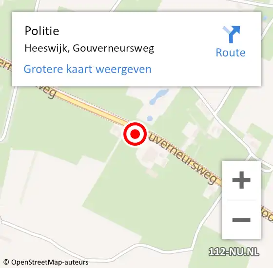 Locatie op kaart van de 112 melding: Politie Dinther, Gouverneursweg op 22 september 2022 21:40