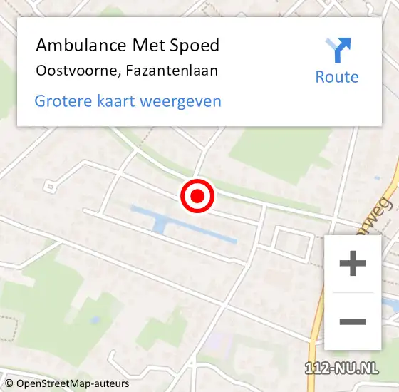 Locatie op kaart van de 112 melding: Ambulance Met Spoed Naar Oostvoorne, Fazantenlaan op 23 september 2022 06:41
