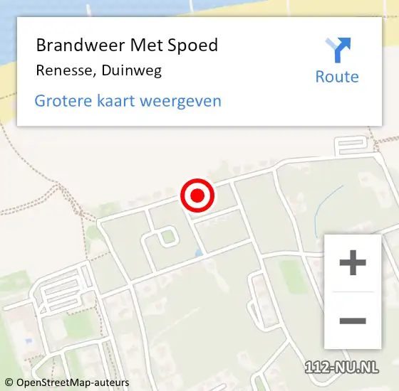 Locatie op kaart van de 112 melding: Brandweer Met Spoed Naar Renesse, Duinweg op 23 september 2022 11:30