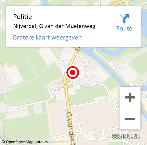 Locatie op kaart van de 112 melding: Politie Nijverdal, G van der Muelenweg op 23 september 2022 14:46