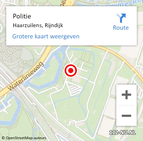 Locatie op kaart van de 112 melding: Politie Haarzuilens, Rijndijk op 23 september 2022 15:58