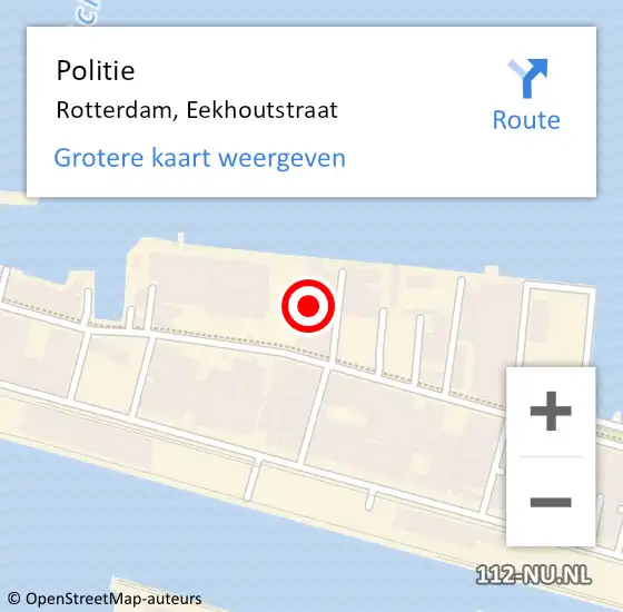 Locatie op kaart van de 112 melding: Politie Rotterdam, Eekhoutstraat op 23 september 2022 16:09