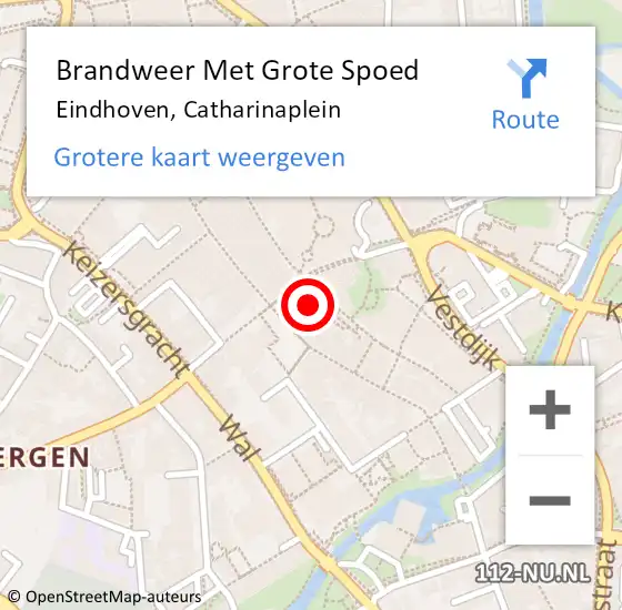 Locatie op kaart van de 112 melding: Brandweer Met Grote Spoed Naar Eindhoven, Catharinaplein op 23 september 2022 16:59