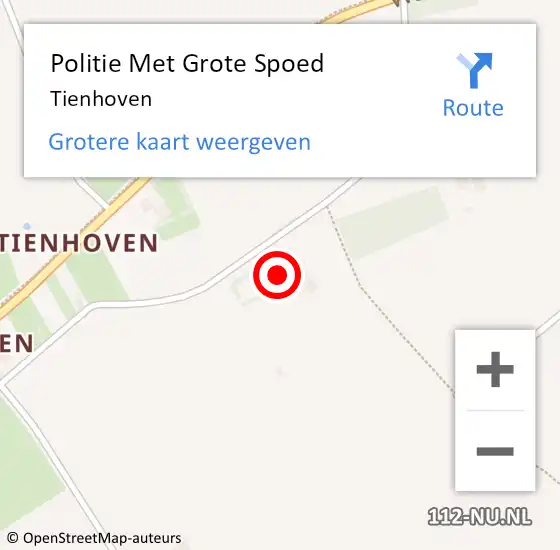 Locatie op kaart van de 112 melding: Politie Met Grote Spoed Naar Tienhoven op 23 september 2022 17:42