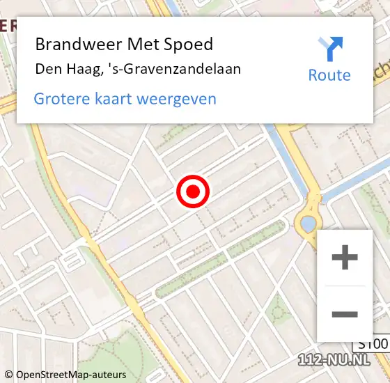 Locatie op kaart van de 112 melding: Brandweer Met Spoed Naar Den Haag, 's-Gravenzandelaan op 23 september 2022 20:58