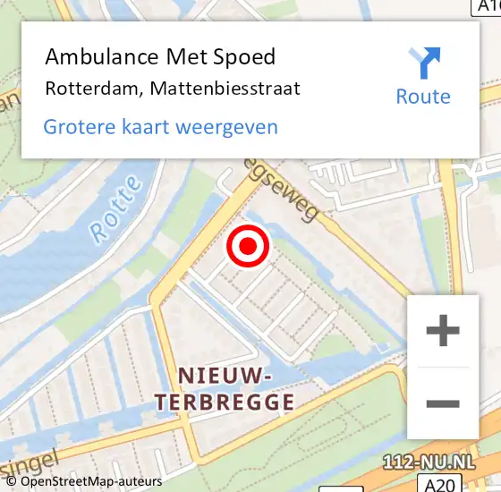 Locatie op kaart van de 112 melding: Ambulance Met Spoed Naar Rotterdam, Mattenbiesstraat op 23 september 2022 21:01
