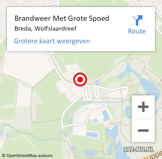 Locatie op kaart van de 112 melding: Brandweer Met Grote Spoed Naar Breda, Wolfslaardreef op 24 september 2022 09:35