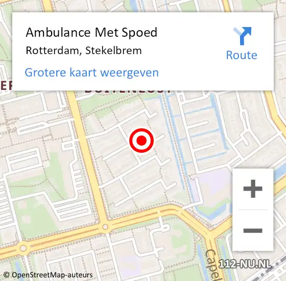 Locatie op kaart van de 112 melding: Ambulance Met Spoed Naar Rotterdam, Stekelbrem op 24 september 2022 12:00