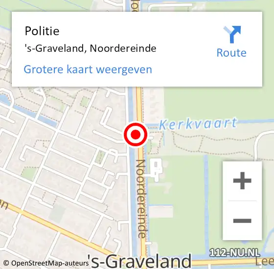 Locatie op kaart van de 112 melding: Politie 's-Graveland, Noordereinde op 24 september 2022 12:30