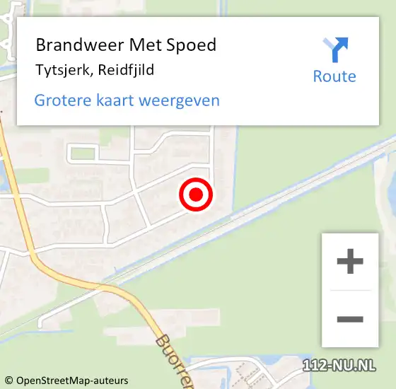 Locatie op kaart van de 112 melding: Brandweer Met Spoed Naar Tytsjerk, Reidfjild op 24 september 2022 13:07