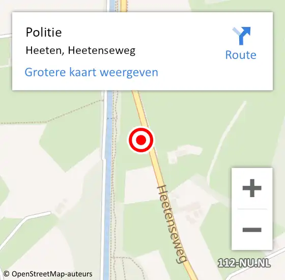 Locatie op kaart van de 112 melding: Politie Heeten, Heetenseweg op 24 september 2022 16:35