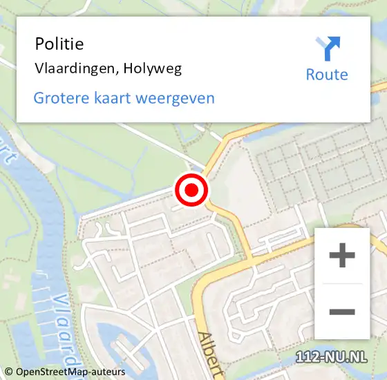 Locatie op kaart van de 112 melding: Politie Vlaardingen, Holyweg op 24 september 2022 20:09