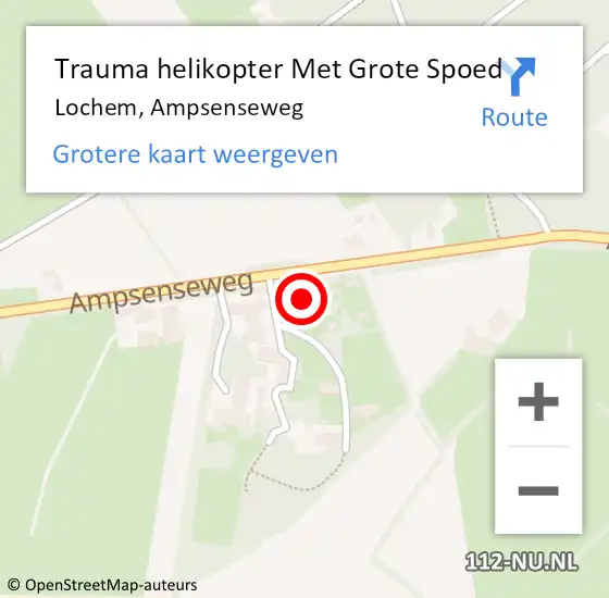 Locatie op kaart van de 112 melding: Trauma helikopter Met Grote Spoed Naar Lochem, Ampsenseweg op 24 september 2022 22:18