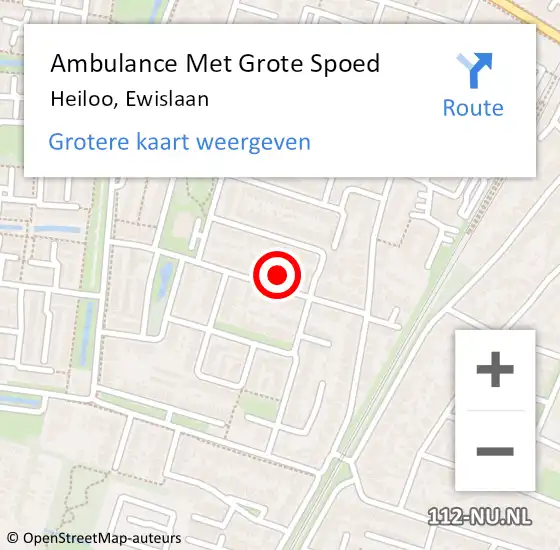 Locatie op kaart van de 112 melding: Ambulance Met Grote Spoed Naar Heiloo, Ewislaan op 24 september 2022 23:18