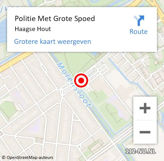 Locatie op kaart van de 112 melding: Politie Met Grote Spoed Naar Haagse Hout op 25 september 2022 06:08