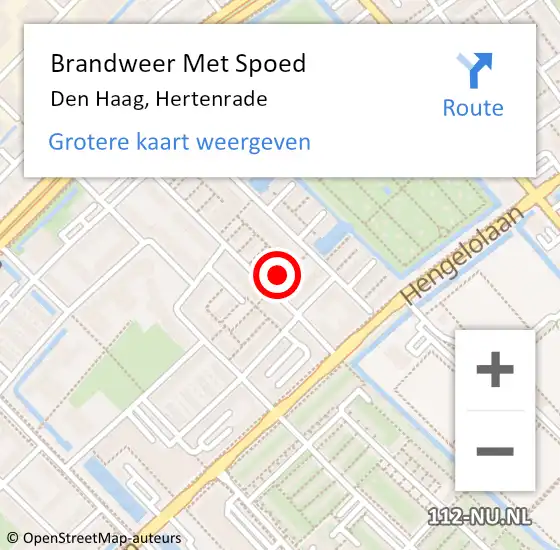 Locatie op kaart van de 112 melding: Brandweer Met Spoed Naar Den Haag, Hertenrade op 25 september 2022 06:36