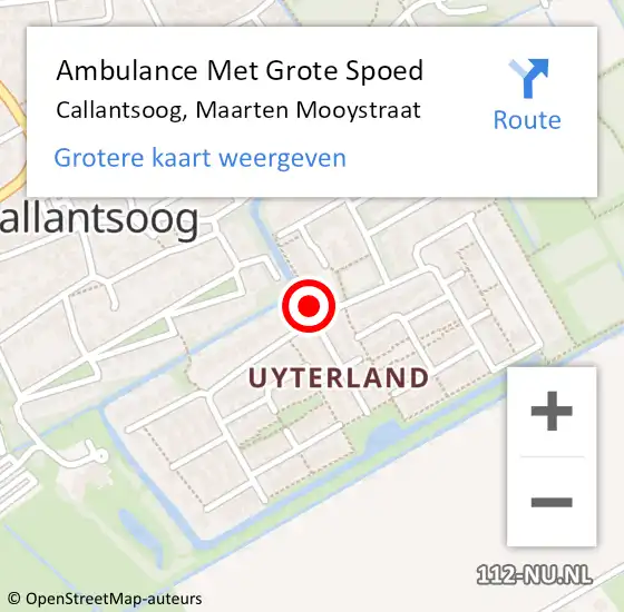 Locatie op kaart van de 112 melding: Ambulance Met Grote Spoed Naar Callantsoog, Maarten Mooystraat op 25 september 2022 08:40