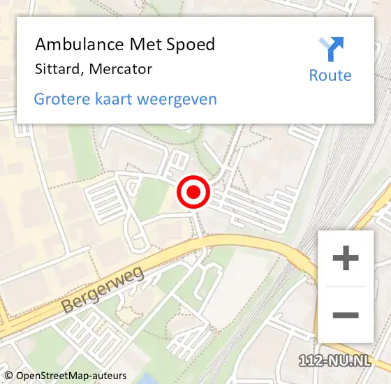 Locatie op kaart van de 112 melding: Ambulance Met Spoed Naar Sittard, Mercator op 30 juli 2014 12:13