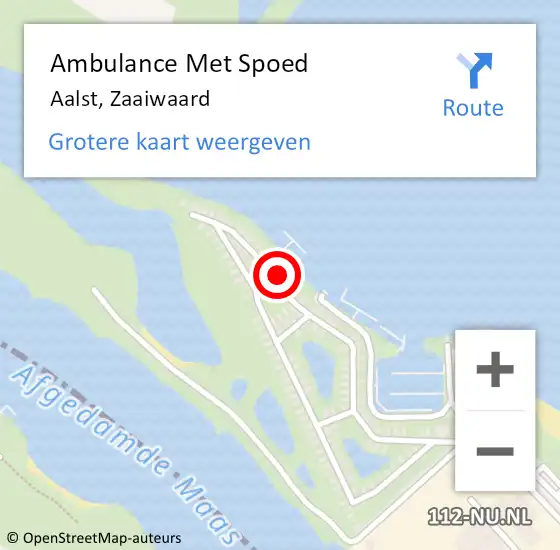 Locatie op kaart van de 112 melding: Ambulance Met Spoed Naar Aalst, Zaaiwaard op 25 september 2022 12:20