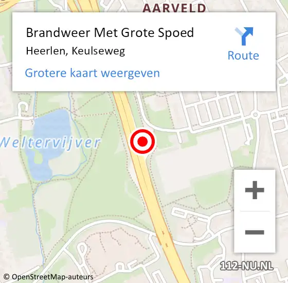 Locatie op kaart van de 112 melding: Brandweer Met Grote Spoed Naar Heerlen, Keulseweg op 25 september 2022 16:02