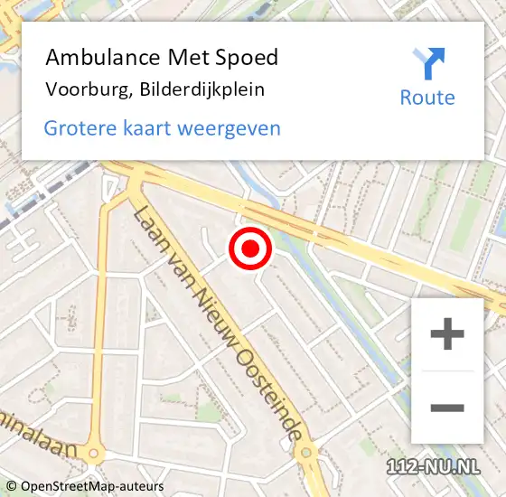 Locatie op kaart van de 112 melding: Ambulance Met Spoed Naar Voorburg, Bilderdijkplein op 25 september 2022 23:35