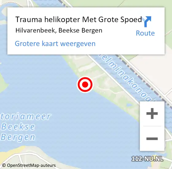 Locatie op kaart van de 112 melding: Trauma helikopter Met Grote Spoed Naar Hilvarenbeek, Beekse Bergen op 26 september 2022 11:47