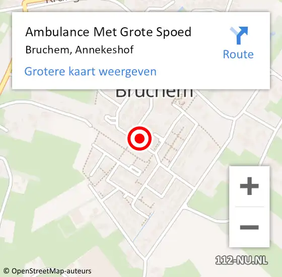 Locatie op kaart van de 112 melding: Ambulance Met Grote Spoed Naar Bruchem, Annekeshof op 26 september 2022 17:13