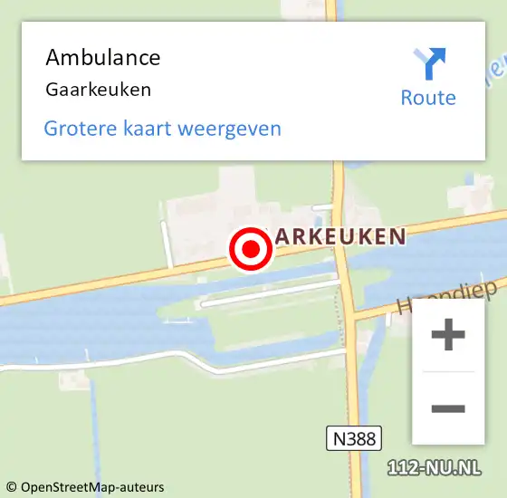 Locatie op kaart van de 112 melding: Ambulance Gaarkeuken op 27 september 2022 11:34