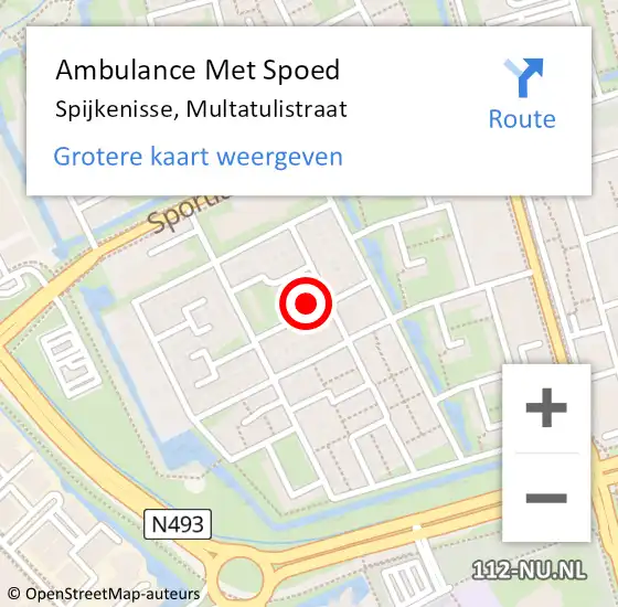 Locatie op kaart van de 112 melding: Ambulance Met Spoed Naar Spijkenisse, Multatulistraat op 27 september 2022 14:06