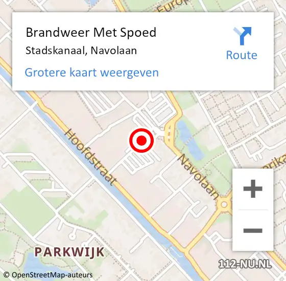 Locatie op kaart van de 112 melding: Brandweer Met Spoed Naar Stadskanaal, Navolaan op 27 september 2022 17:42