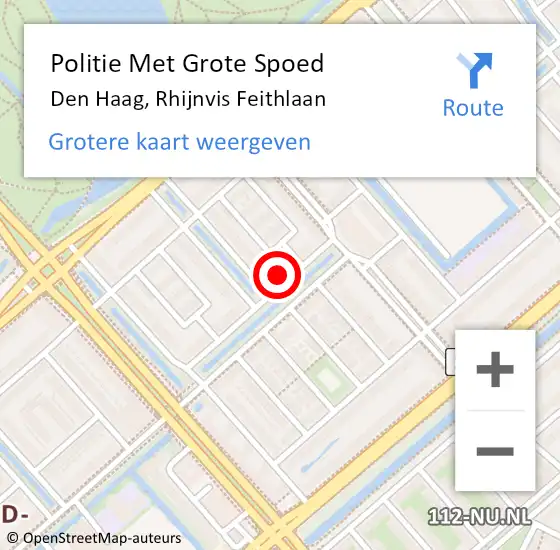 Locatie op kaart van de 112 melding: Politie Met Grote Spoed Naar Den Haag, Rhijnvis Feithlaan op 28 september 2022 00:30