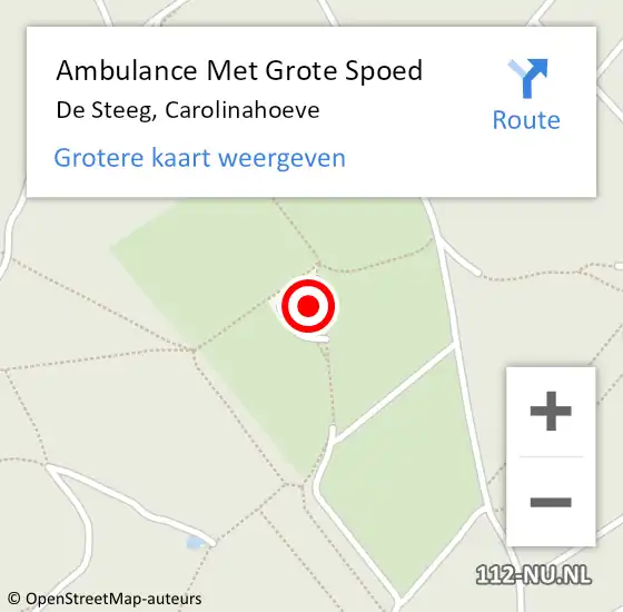 Locatie op kaart van de 112 melding: Ambulance Met Grote Spoed Naar De Steeg, Carolinahoeve op 28 september 2022 13:16