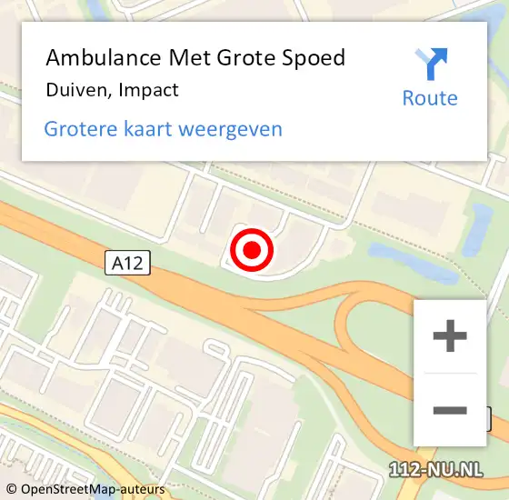 Locatie op kaart van de 112 melding: Ambulance Met Grote Spoed Naar Duiven, Impact op 28 september 2022 16:11