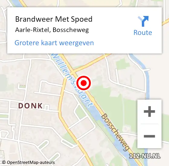 Locatie op kaart van de 112 melding: Brandweer Met Spoed Naar Aarle-Rixtel, Bosscheweg op 28 september 2022 16:31