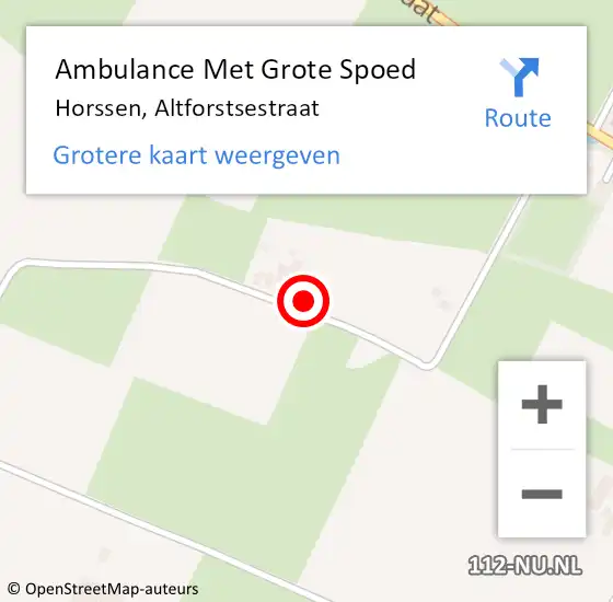 Locatie op kaart van de 112 melding: Ambulance Met Grote Spoed Naar Horssen, Altforstsestraat op 28 september 2022 20:16
