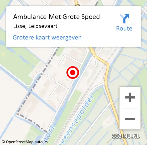 Locatie op kaart van de 112 melding: Ambulance Met Grote Spoed Naar Lisse, Leidsevaart op 28 september 2022 22:58