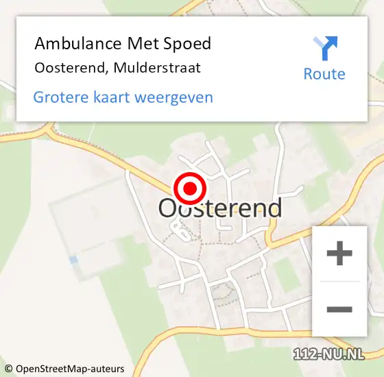 Locatie op kaart van de 112 melding: Ambulance Met Spoed Naar Oosterend, Mulderstraat op 29 september 2022 10:49