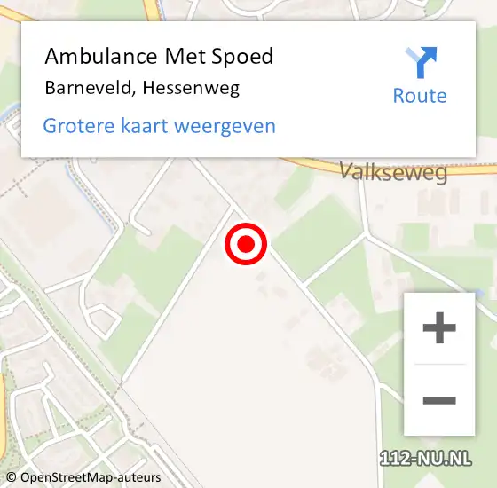 Locatie op kaart van de 112 melding: Ambulance Met Spoed Naar Barneveld, Hessenweg op 29 september 2022 12:46