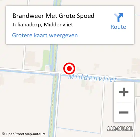 Locatie op kaart van de 112 melding: Brandweer Met Grote Spoed Naar Julianadorp, Middenvliet op 29 september 2022 15:49