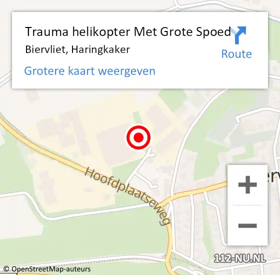 Locatie op kaart van de 112 melding: Trauma helikopter Met Grote Spoed Naar Biervliet, Haringkaker op 29 september 2022 16:55