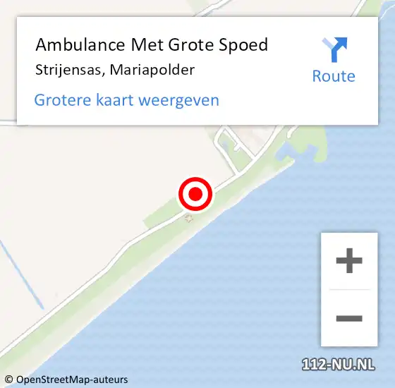 Locatie op kaart van de 112 melding: Ambulance Met Grote Spoed Naar Strijensas, Mariapolder op 29 september 2022 20:38